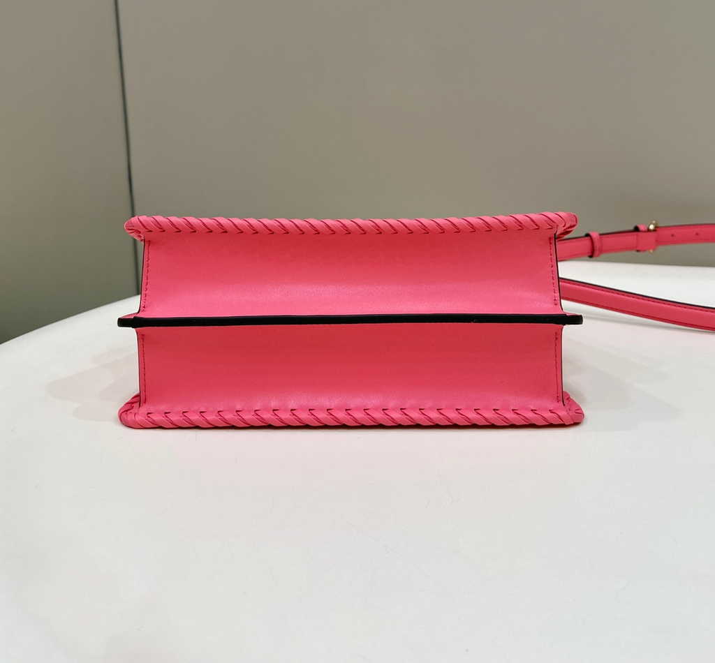 Fendi 8BN327 Peekaboo ISeeU Petite Small Bag Pink Camellia leather