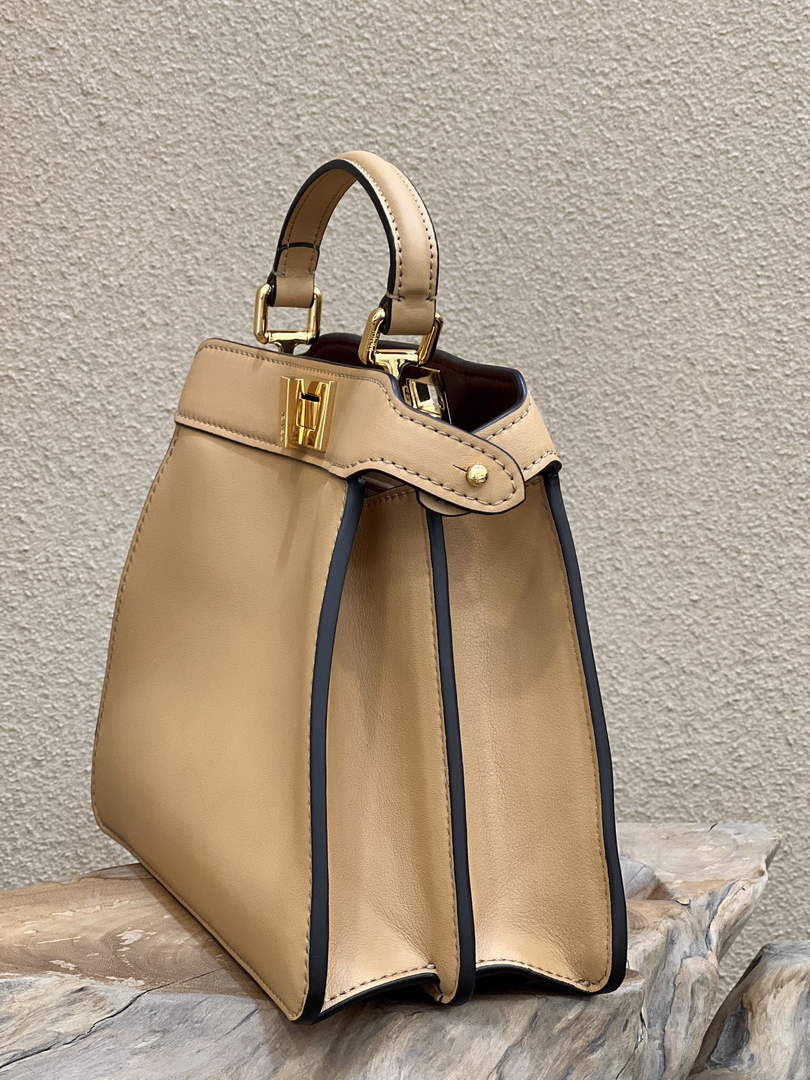 Fendi 8BN327 Peekaboo Iseeu Small Bag Dark Beige