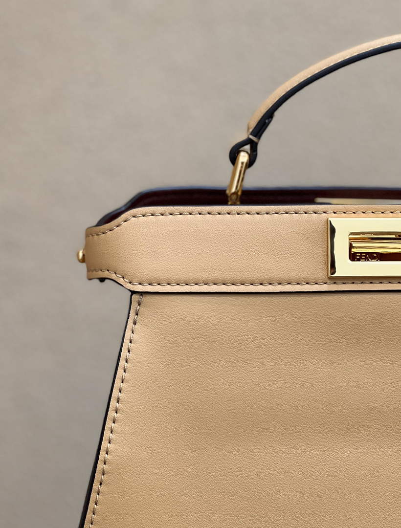Fendi 8BN327 Peekaboo Iseeu Small Bag Dark Beige