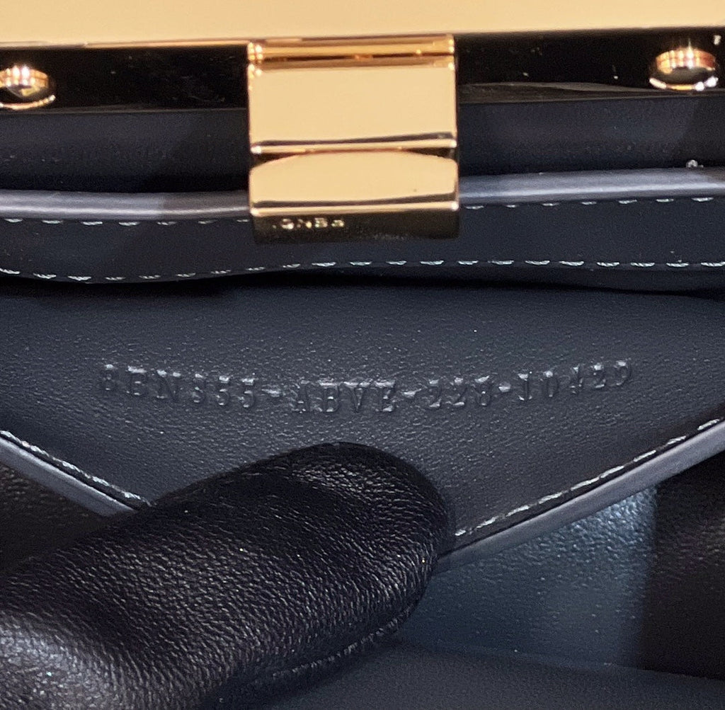 Fendi 8BN335 Peekaboo ISeeU Petite Padded Nappa Leather Bag black gray