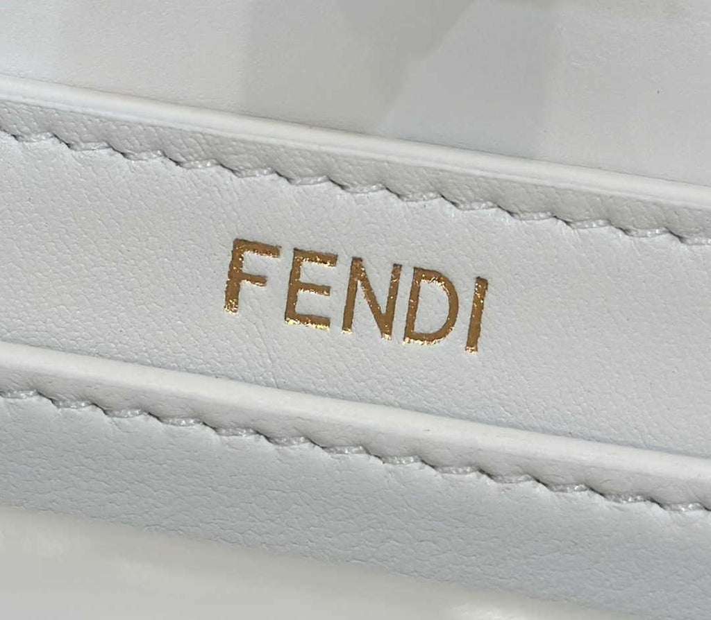 Fendi 8BN335 Peekaboo ISeeU Petite Padded Nappa Leather Bag White