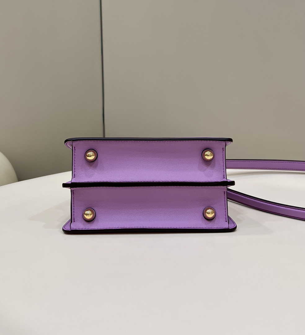 Fendi 8BN335 Peekaboo ISeeU Petite Padded Nappa Leather Bag Purple