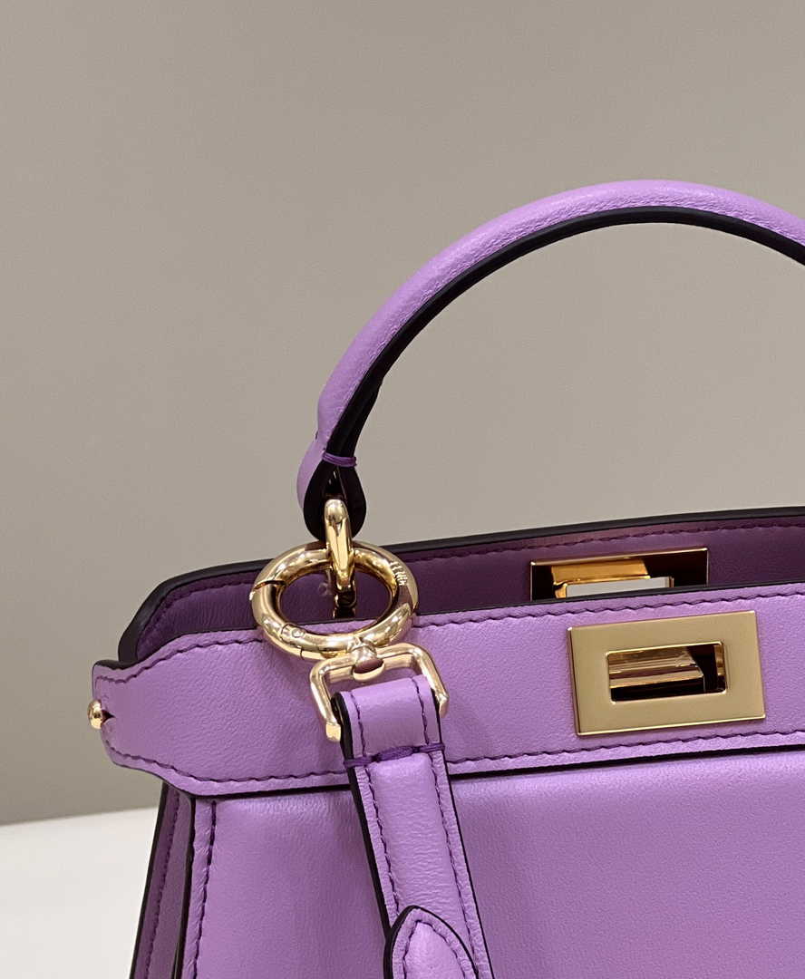 Fendi 8BN335 Peekaboo ISeeU Petite Padded Nappa Leather Bag Purple