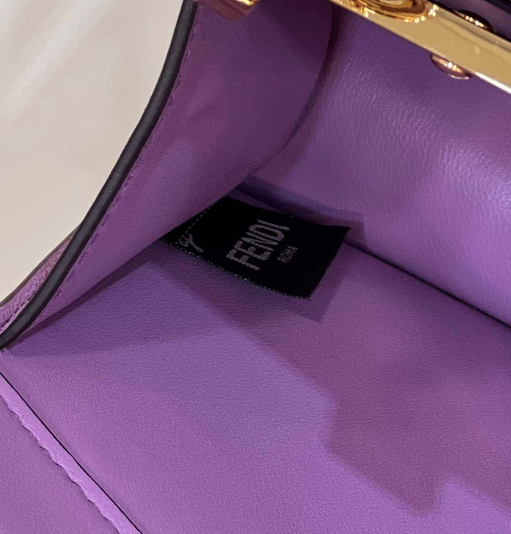 Fendi 8BN335 Peekaboo ISeeU Petite Padded Nappa Leather Bag Purple