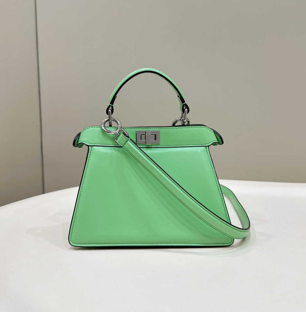 Fendi 8BN335 Peekaboo ISeeU Petite Padded Nappa Leather Bag light green