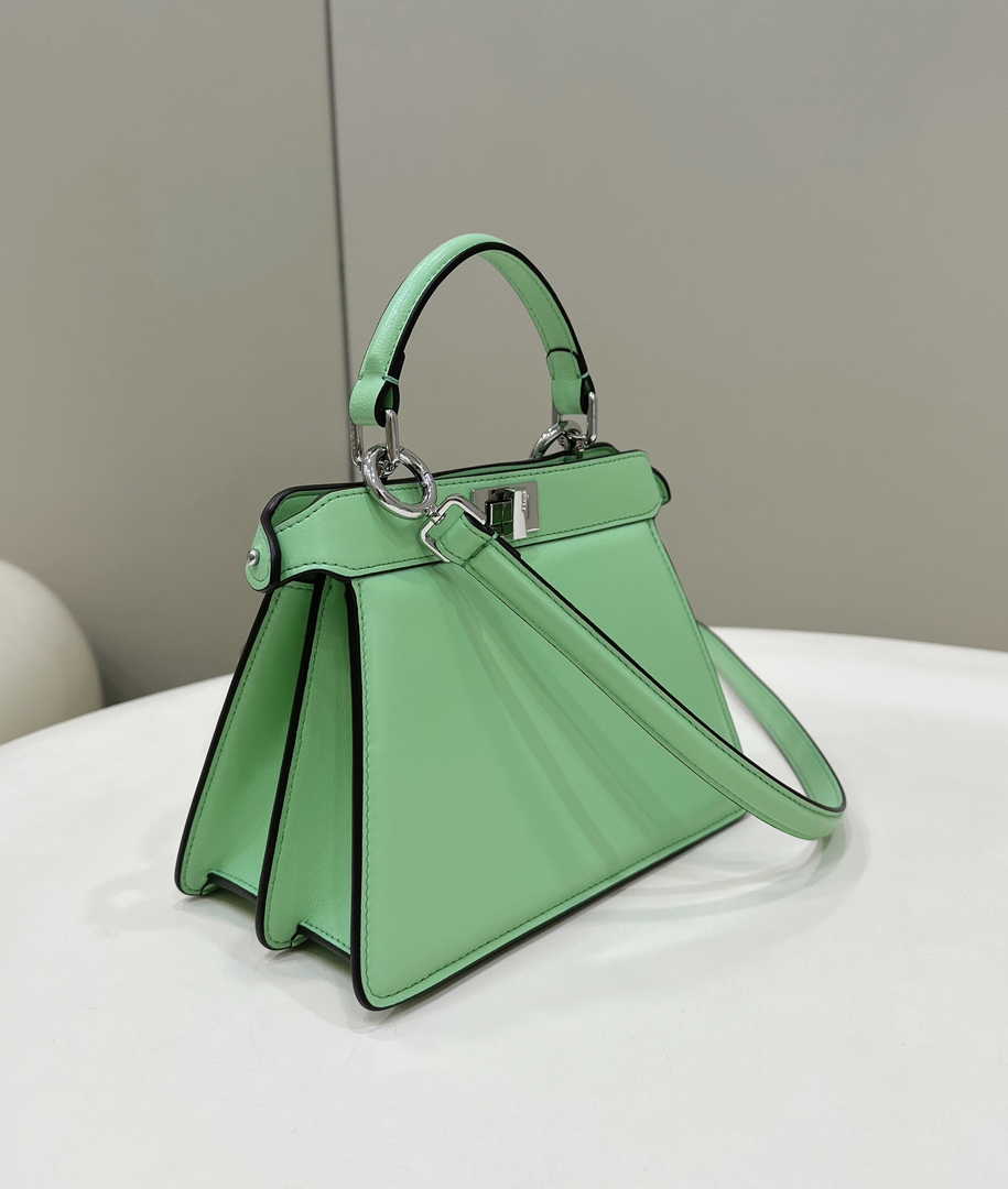 Fendi 8BN335 Peekaboo ISeeU Petite Padded Nappa Leather Bag light green