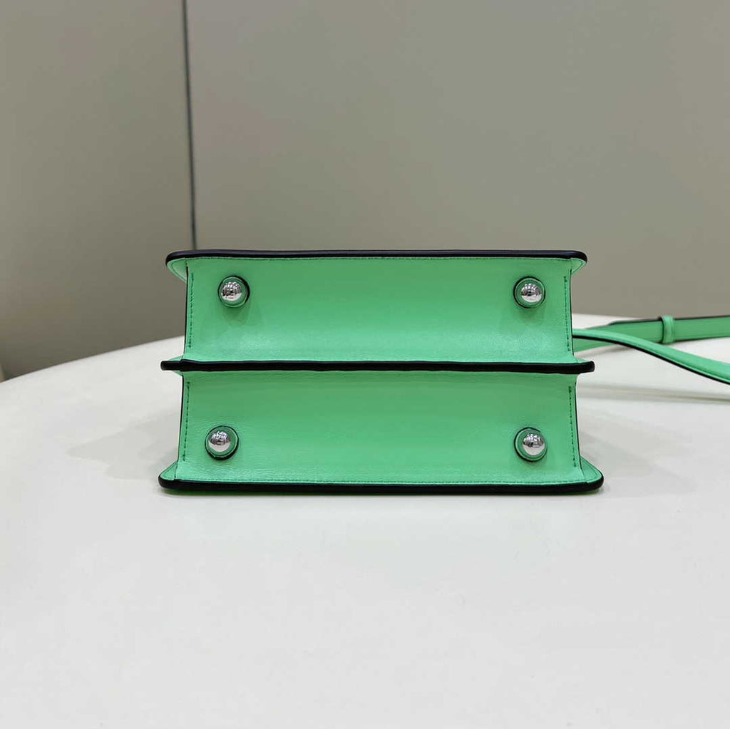 Fendi 8BN335 Peekaboo ISeeU Petite Padded Nappa Leather Bag light green