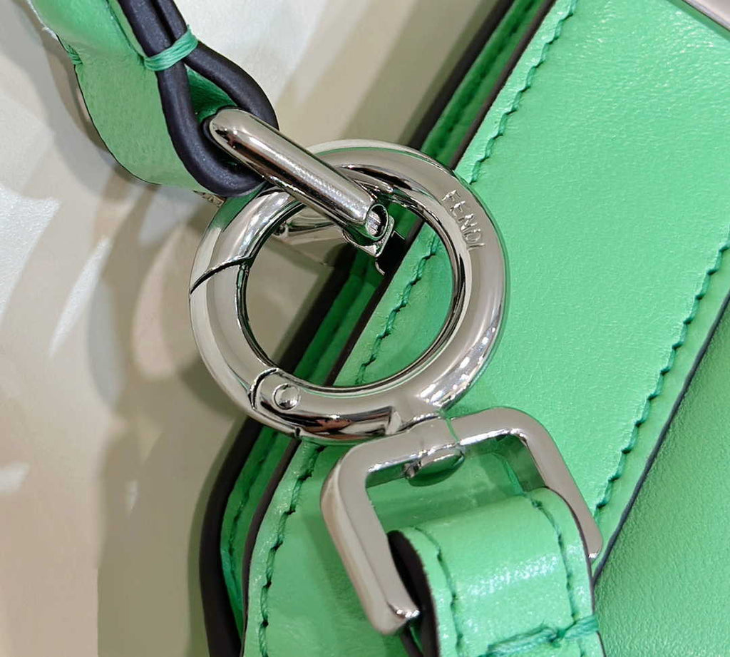 Fendi 8BN335 Peekaboo ISeeU Petite Padded Nappa Leather Bag light green