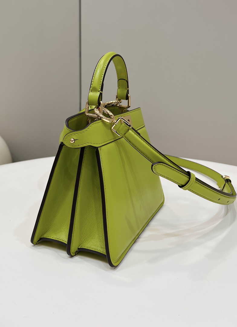 Fendi 8BN335 Peekaboo ISeeU Petite Padded Nappa Leather Bag Yellow green