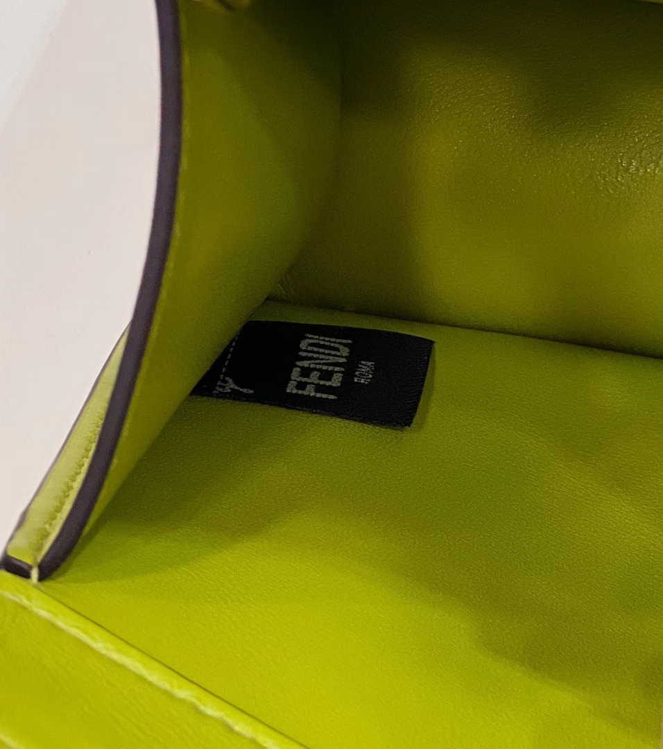 Fendi 8BN335 Peekaboo ISeeU Petite Padded Nappa Leather Bag Yellow green