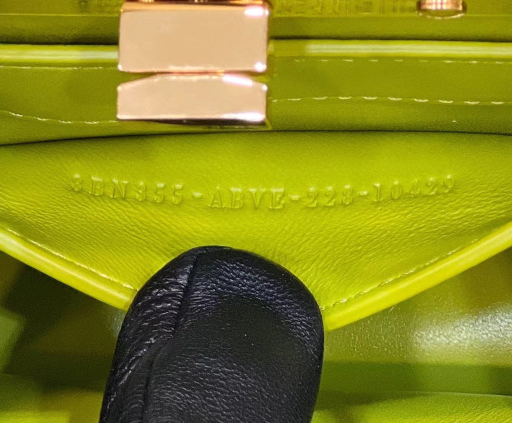 Fendi 8BN335 Peekaboo ISeeU Petite Padded Nappa Leather Bag Yellow green