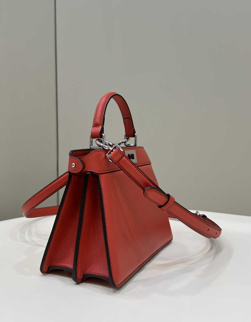 Fendi 8BN335 Peekaboo ISeeU Petite Padded Nappa Leather Bag Red