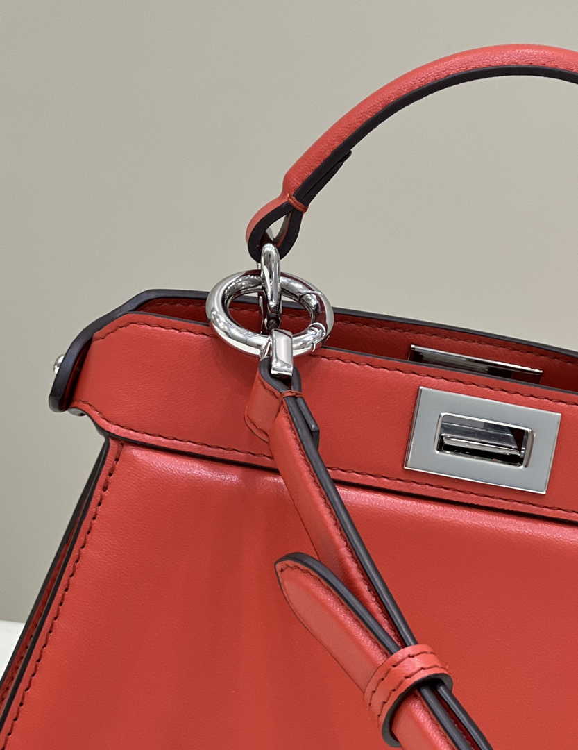 Fendi 8BN335 Peekaboo ISeeU Petite Padded Nappa Leather Bag Red