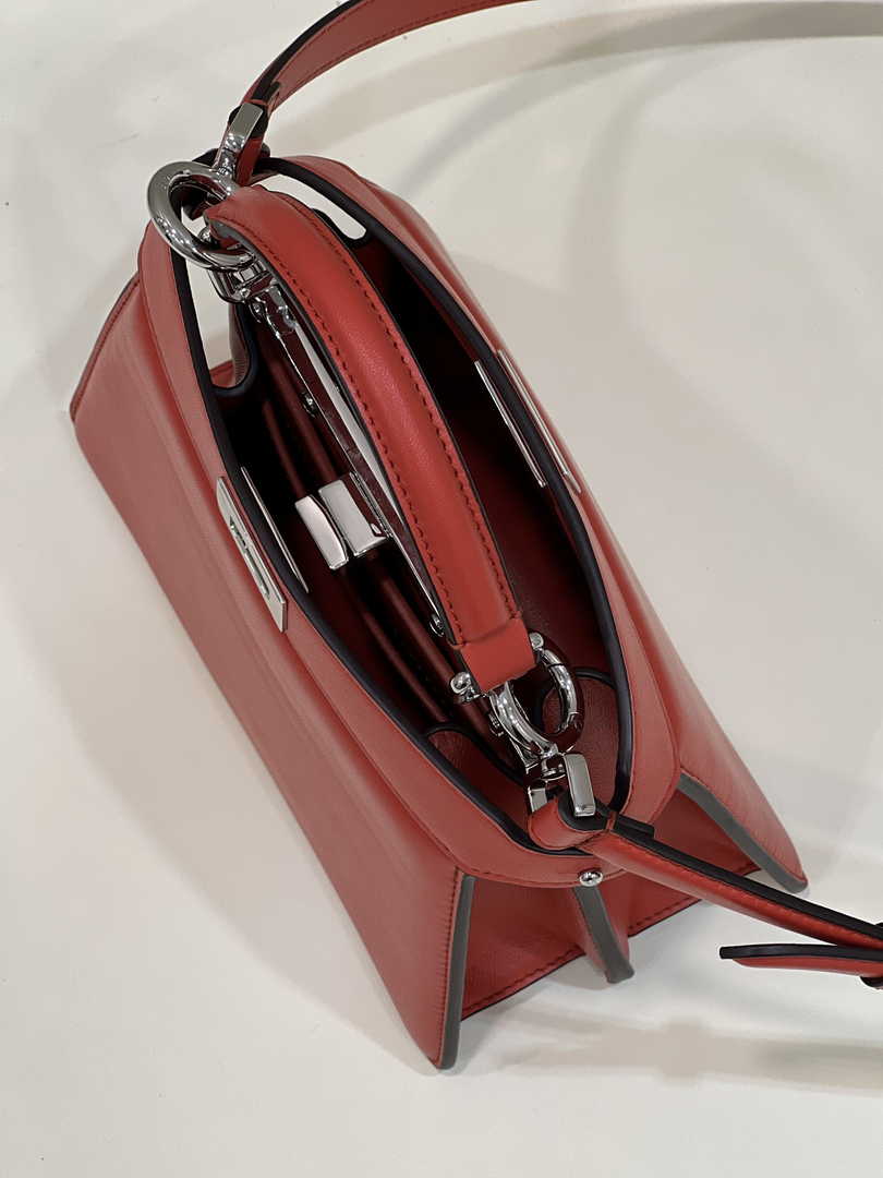 Fendi 8BN335 Peekaboo ISeeU Petite Padded Nappa Leather Bag Red