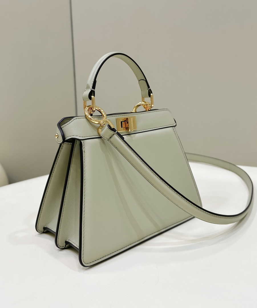 Fendi 8BN335 Peekaboo ISeeU Petite Padded Nappa Leather Bag Beige Green