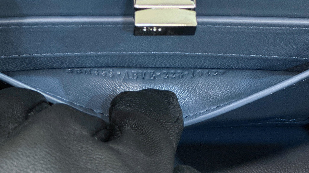Fendi 8BN335 Peekaboo ISeeU Petite Padded Snake Leather Bag blue
