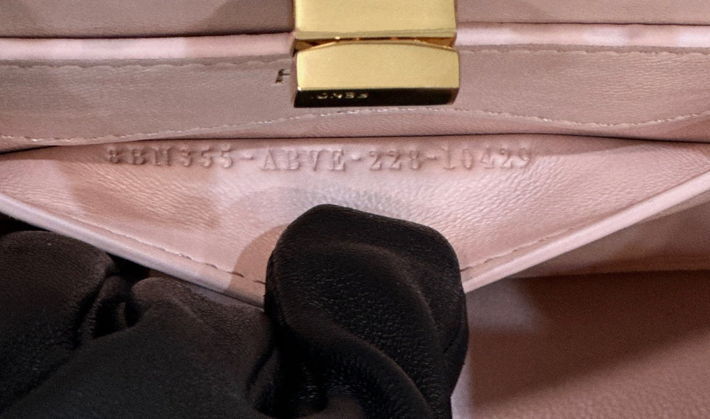 Fendi 8BN335 Peekaboo ISeeU Petite Padded Snake Leather Bag pink