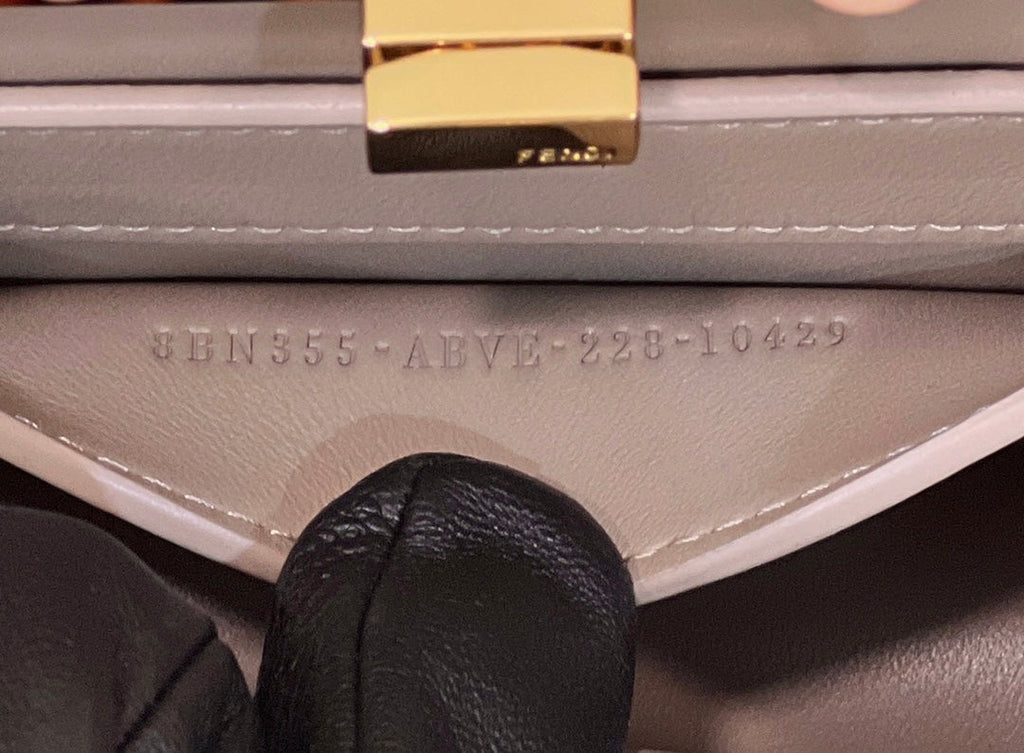 Fendi 8BN335 Peekaboo ISeeU Petite Padded Nappa Leather Bag Gray