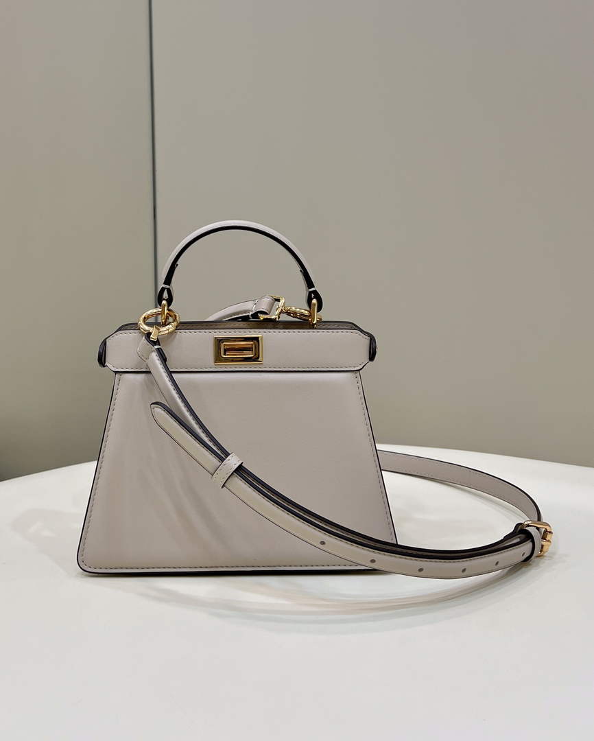 Fendi 8BN335 Peekaboo ISeeU Petite Padded Nappa Leather Bag Beige