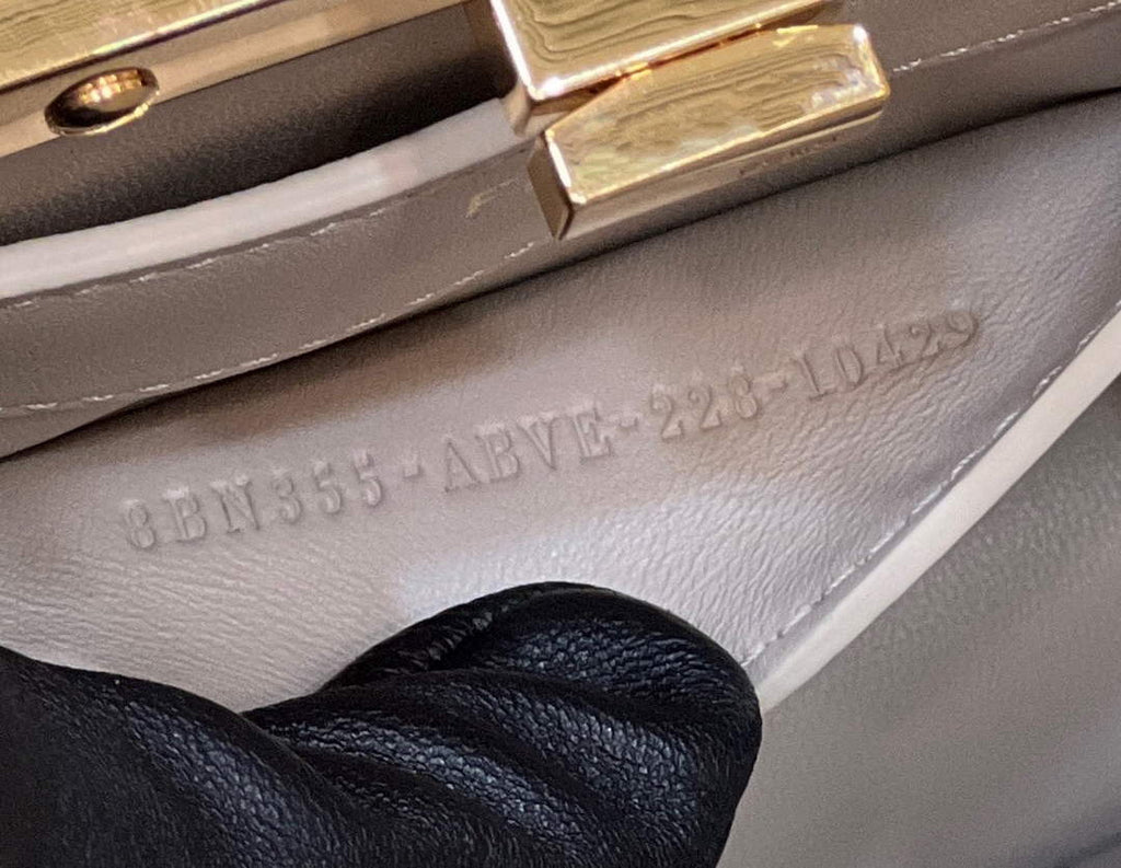Fendi 8BN335 Peekaboo ISeeU Petite Padded Nappa Leather Bag Beige