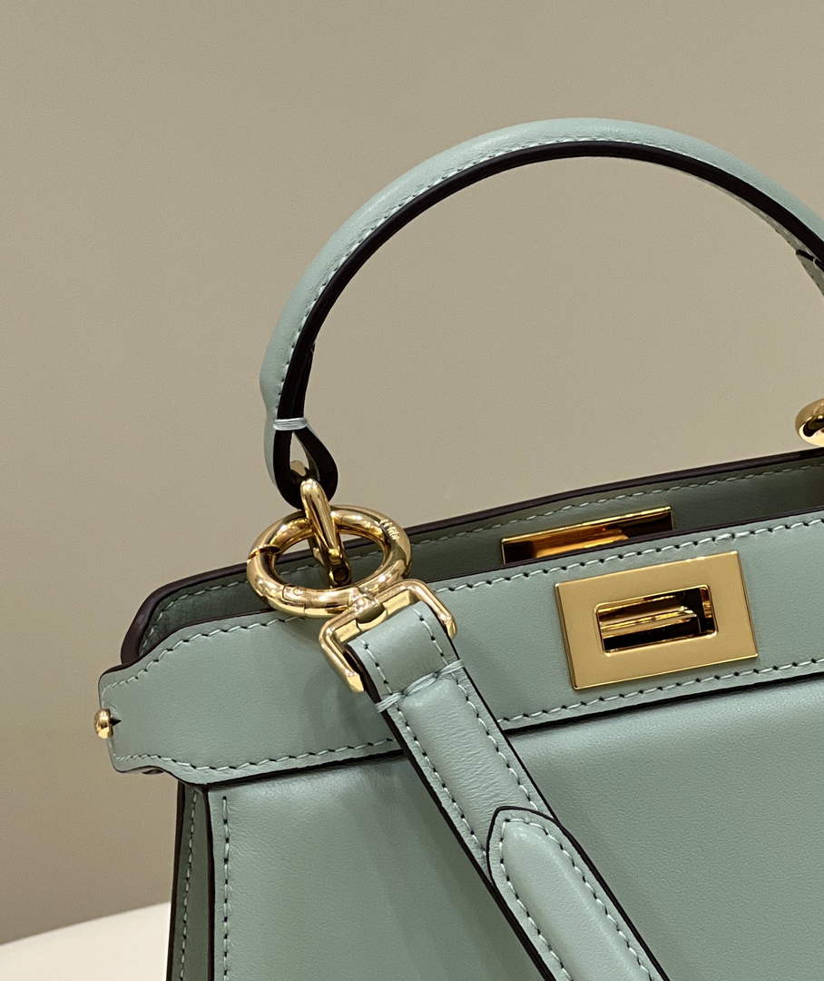 Fendi 8BN335 Peekaboo ISeeU Petite Padded Nappa Leather Bag Light Blue
