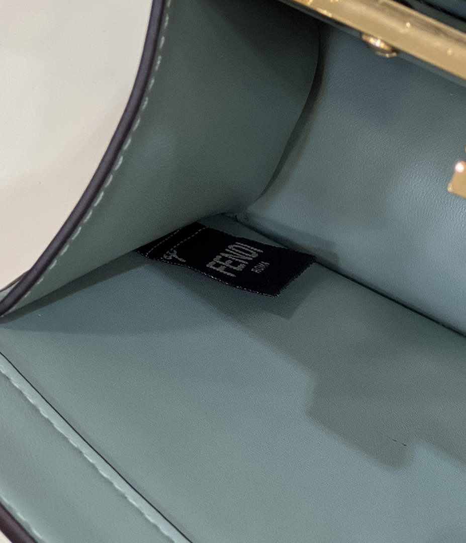 Fendi 8BN335 Peekaboo ISeeU Petite Padded Nappa Leather Bag Light Blue