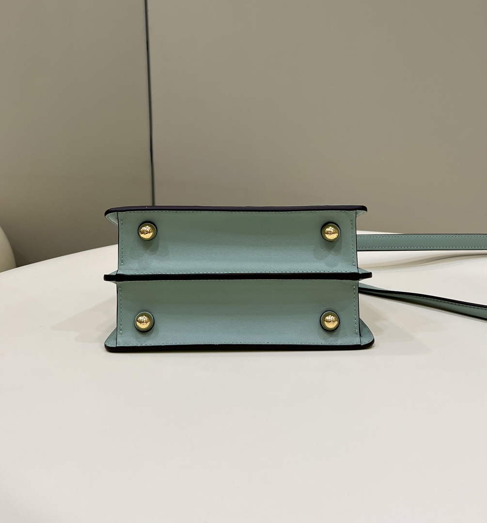Fendi 8BN335 Peekaboo ISeeU Petite Padded Nappa Leather Bag Light Blue