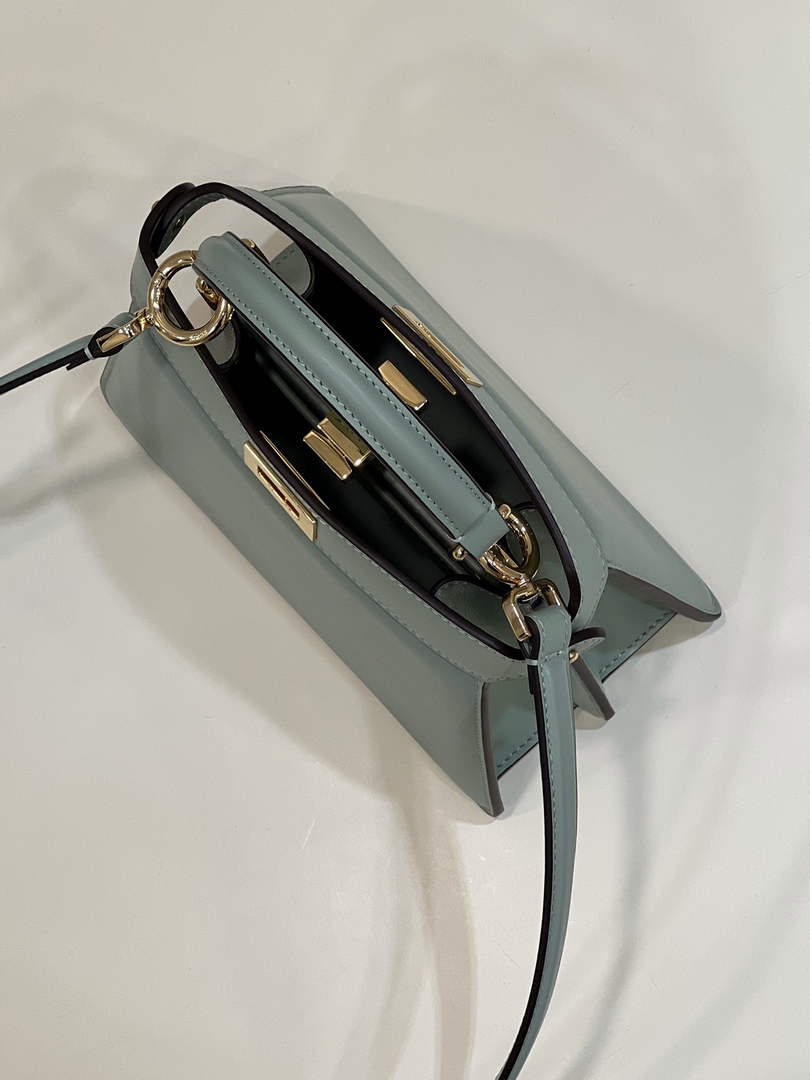 Fendi 8BN335 Peekaboo ISeeU Petite Padded Nappa Leather Bag Light Blue
