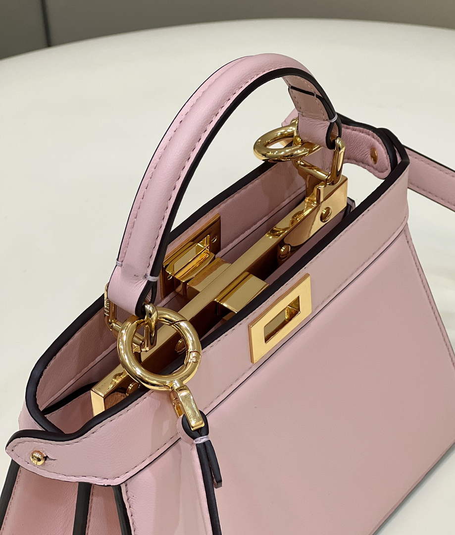 Fendi 8BN335 Peekaboo ISeeU Petite Padded Nappa Leather Bag Pink