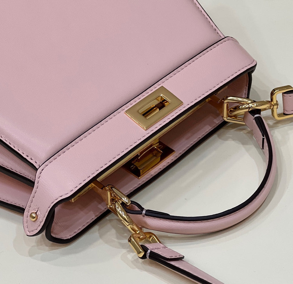 Fendi 8BN335 Peekaboo ISeeU Petite Padded Nappa Leather Bag Pink