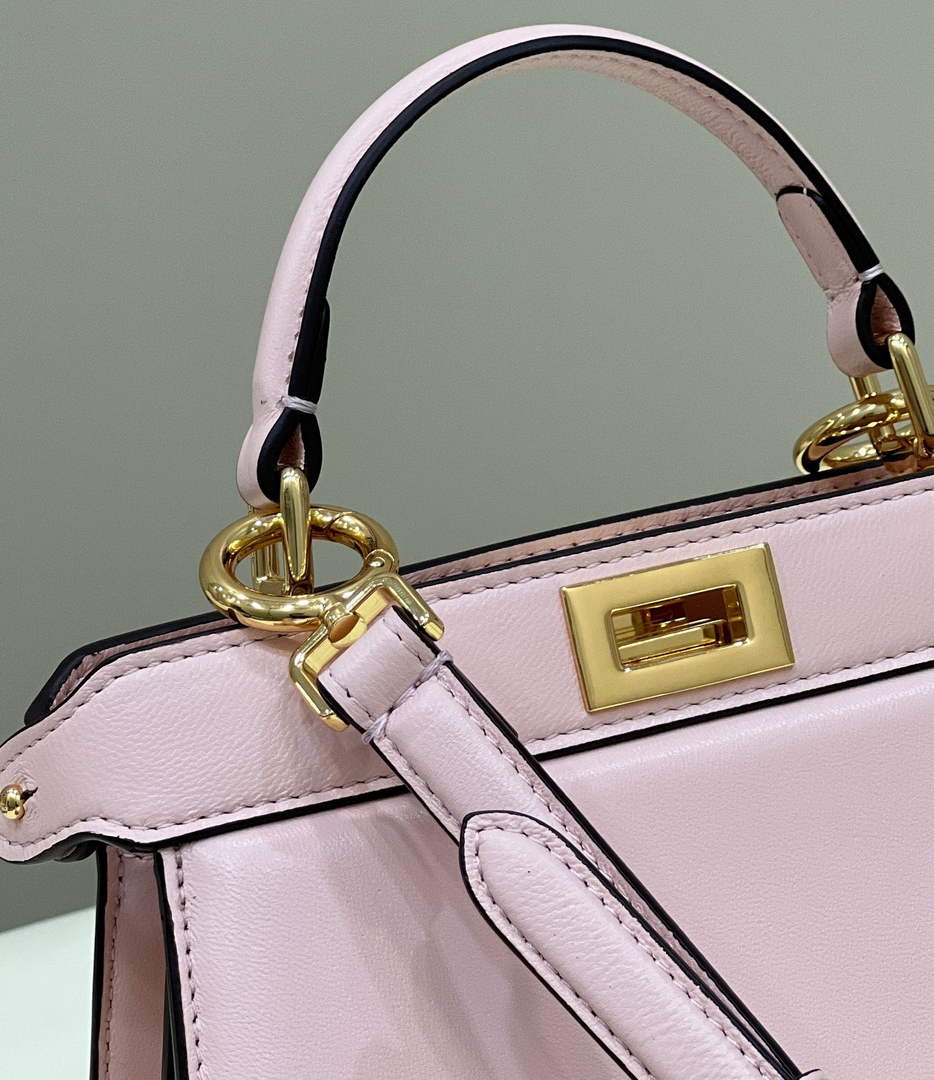 Fendi 8BN335 Peekaboo ISeeU Petite Padded Nappa Leather Bag Pink