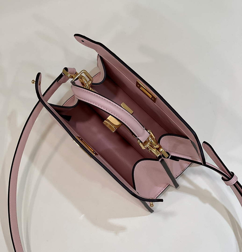 Fendi 8BN335 Peekaboo ISeeU Petite Padded Nappa Leather Bag Pink