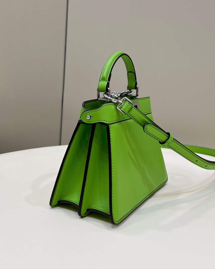 Fendi 8BN335 Peekaboo ISeeU Petite Padded Nappa Leather Bag Green