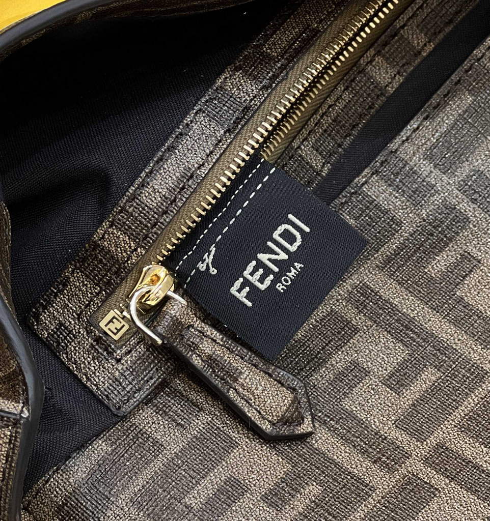 Fendi 8BR600 Baguette FF glazed fabric bag with inlay multicolour