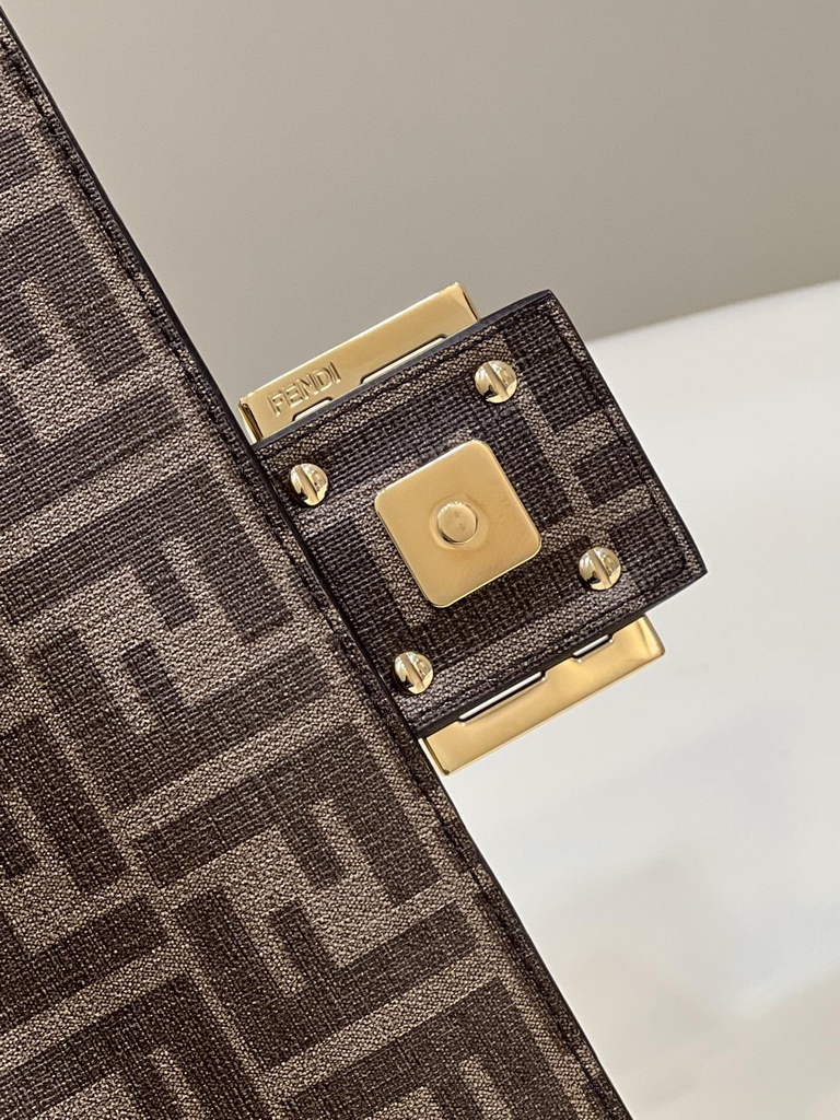 Fendi 8BR600 Baguette FF glazed fabric bag with inlay multicolour