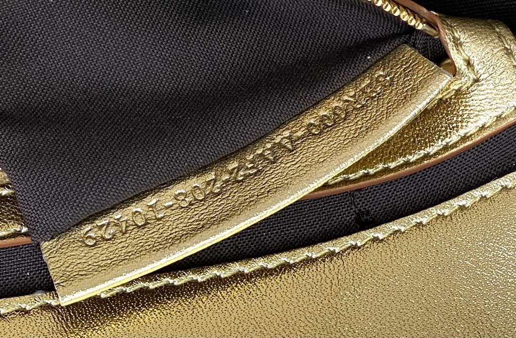 Fendi 8BR600 Baguette Gold leather bag
