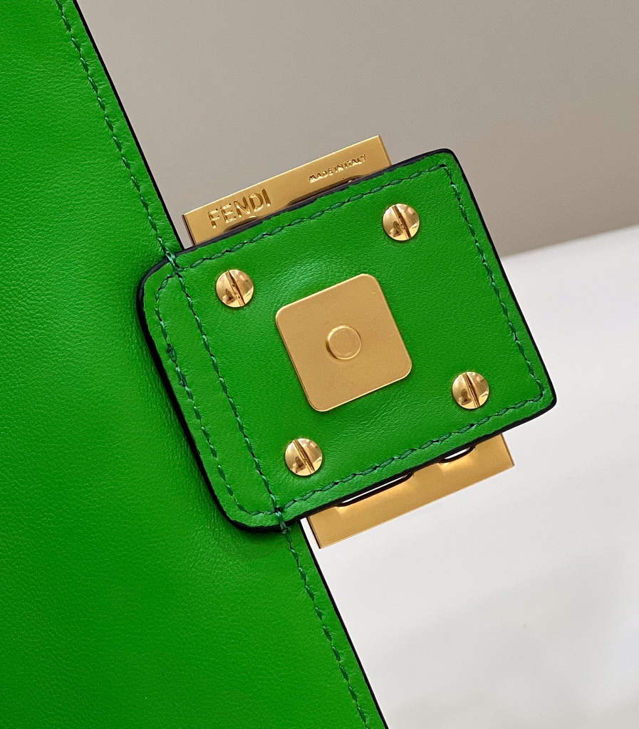 Fendi 8BR600 Baguette Dark Green leather bag