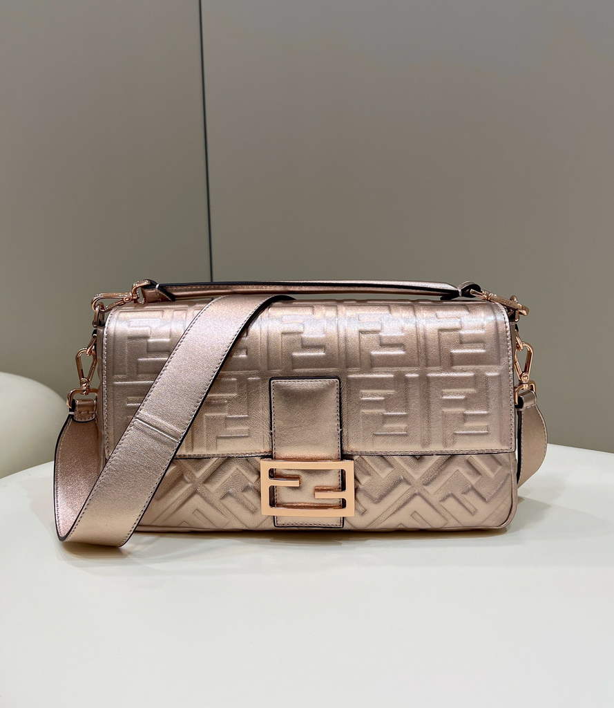 Fendi 8BR771 Baguette Large Rose Gold leather bag