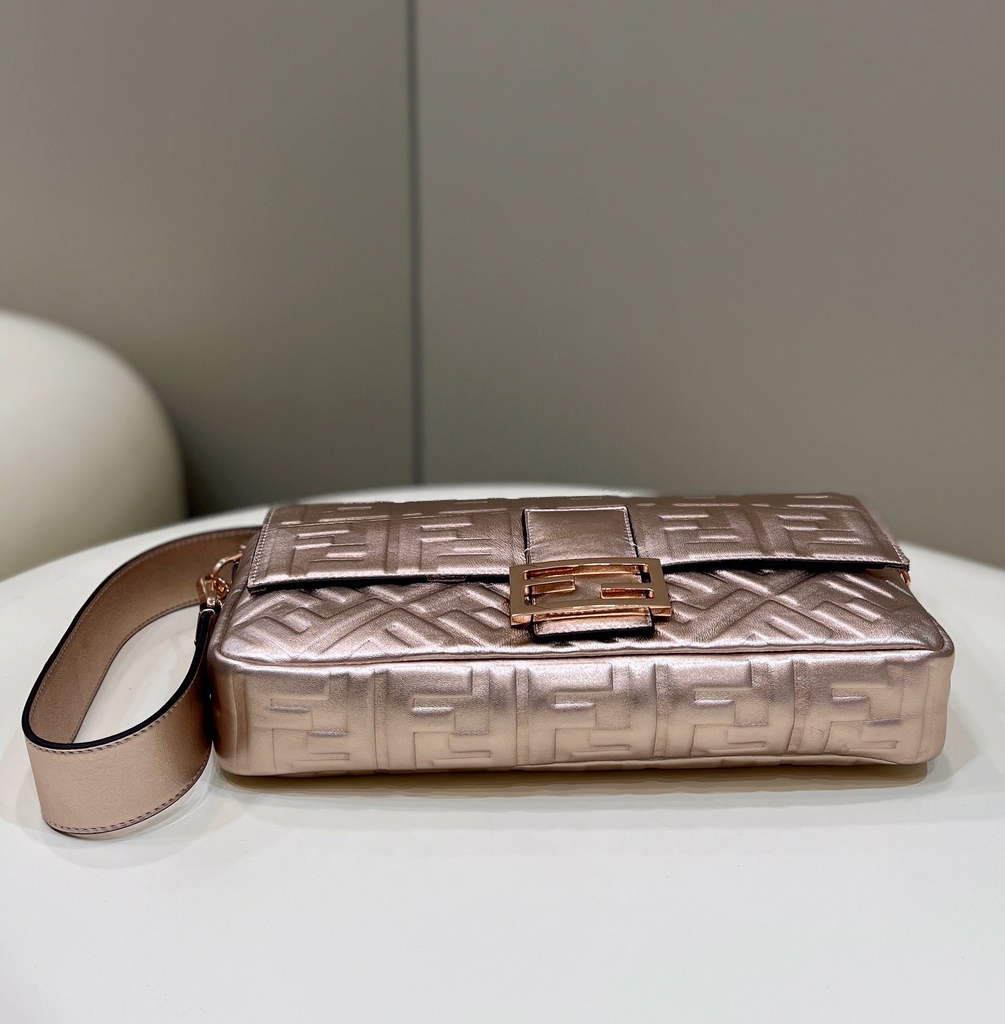 Fendi 8BR771 Baguette Large Rose Gold leather bag