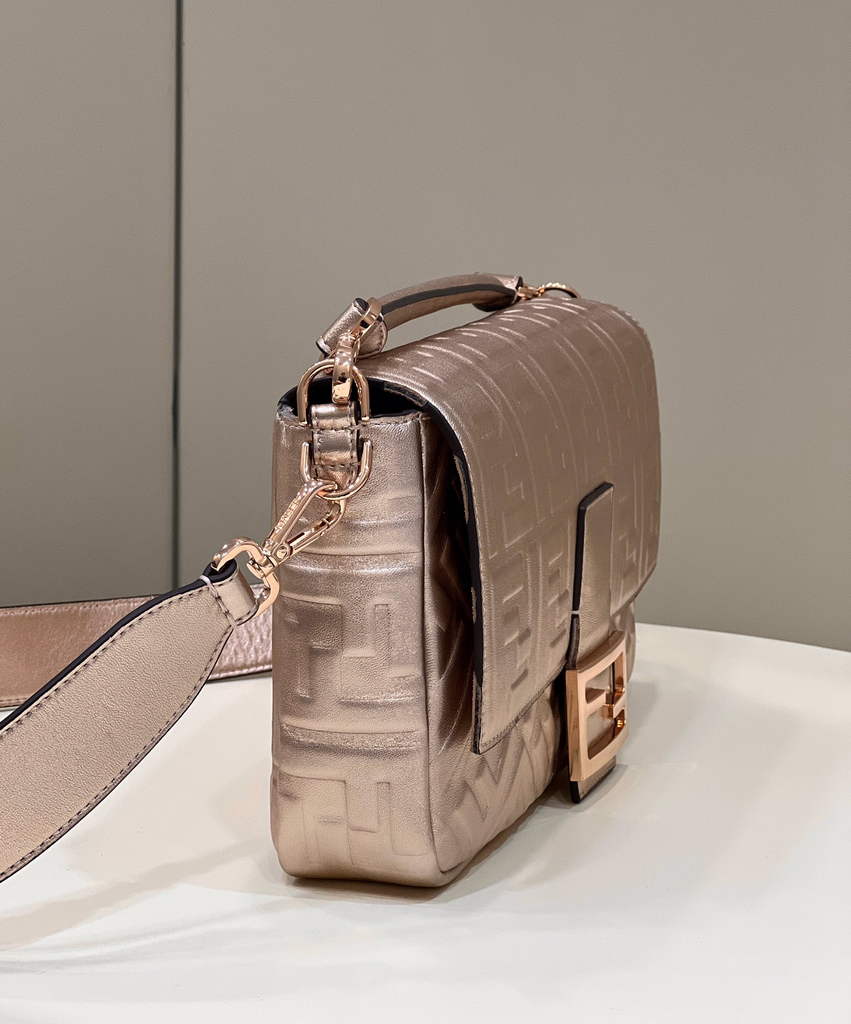 Fendi 8BR771 Baguette Large Rose Gold leather bag