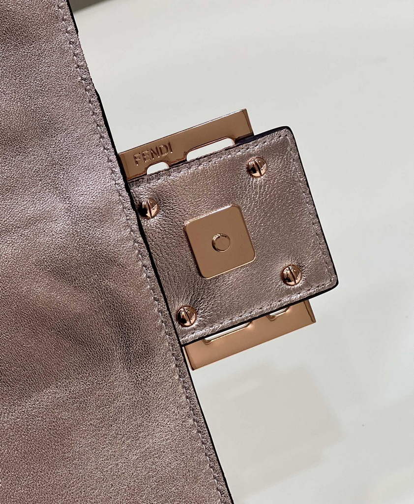 Fendi 8BR771 Baguette Large Rose Gold leather bag