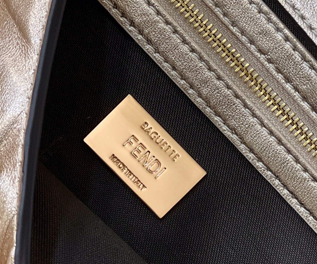 Fendi 8BR771 Baguette Large Rose Gold leather bag