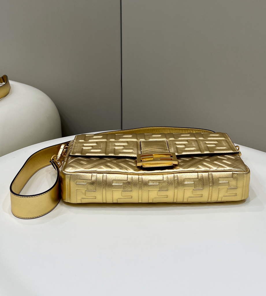 Fendi 8BR771 Baguette Large Gold leather bag