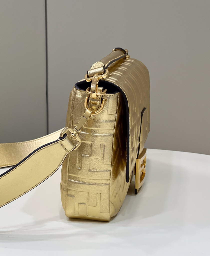 Fendi 8BR771 Baguette Large Gold leather bag