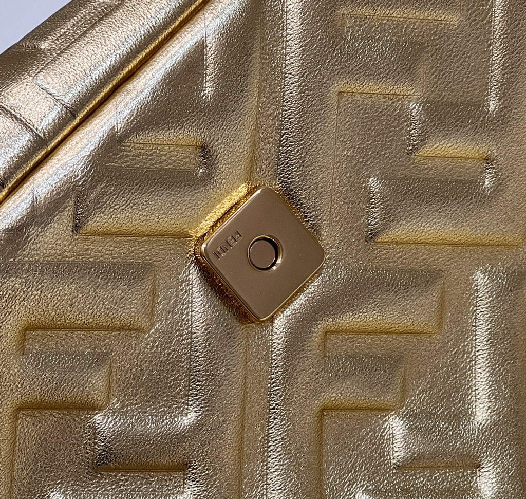 Fendi 8BR771 Baguette Large Gold leather bag