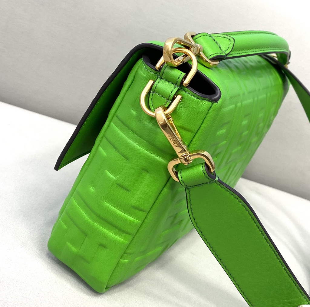 Fendi 8BR771 Baguette Large Green leather bag