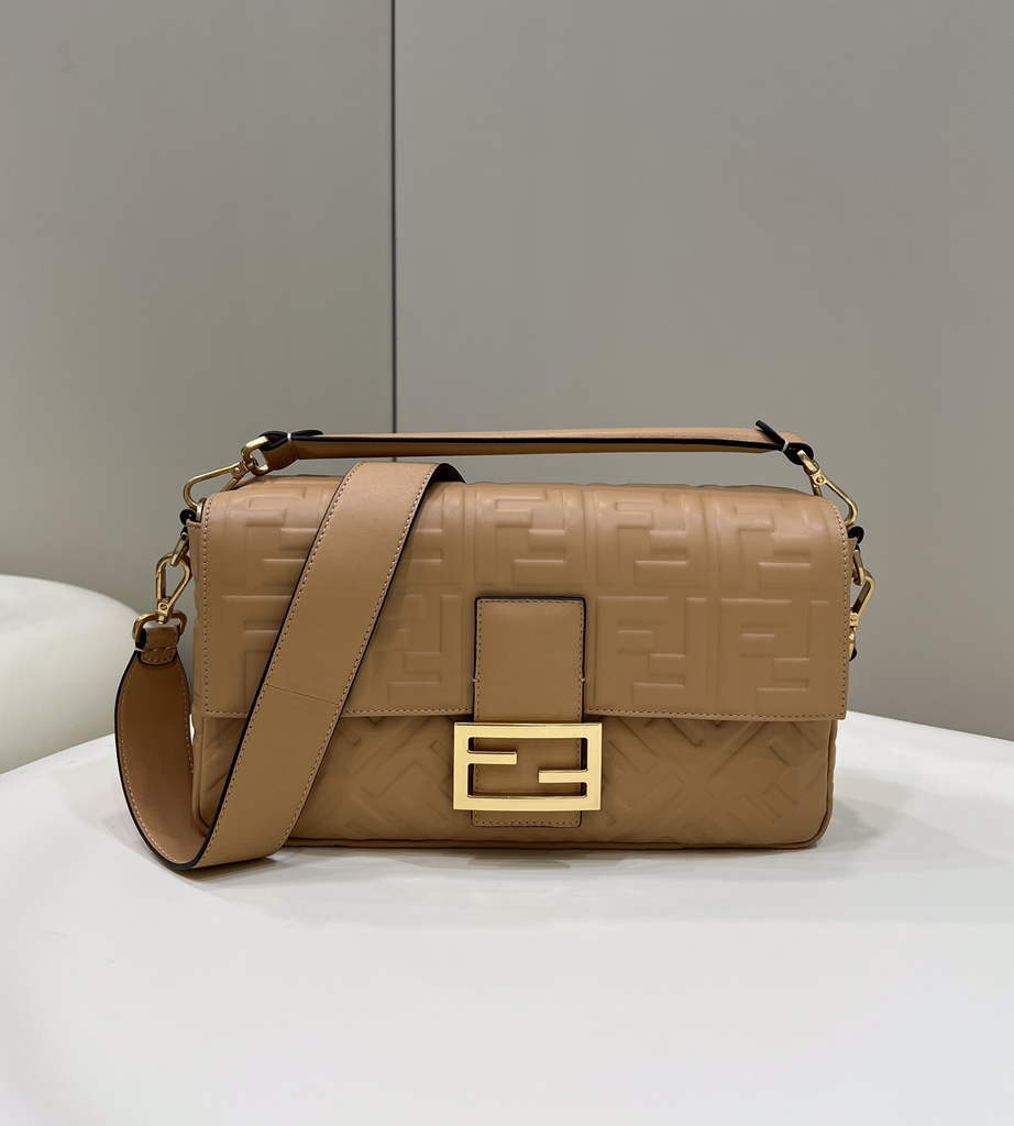 Fendi 8BR771 Baguette Large Dark Beige leather bag