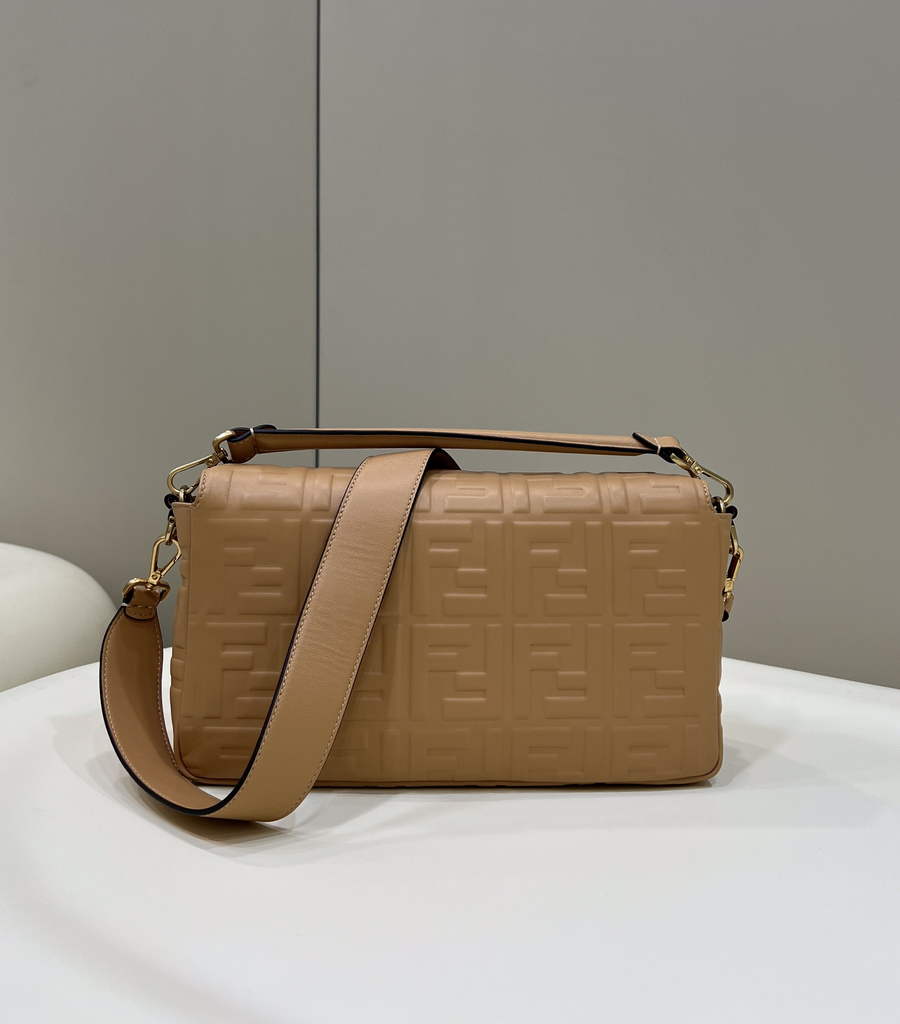 Fendi 8BR771 Baguette Large Dark Beige leather bag