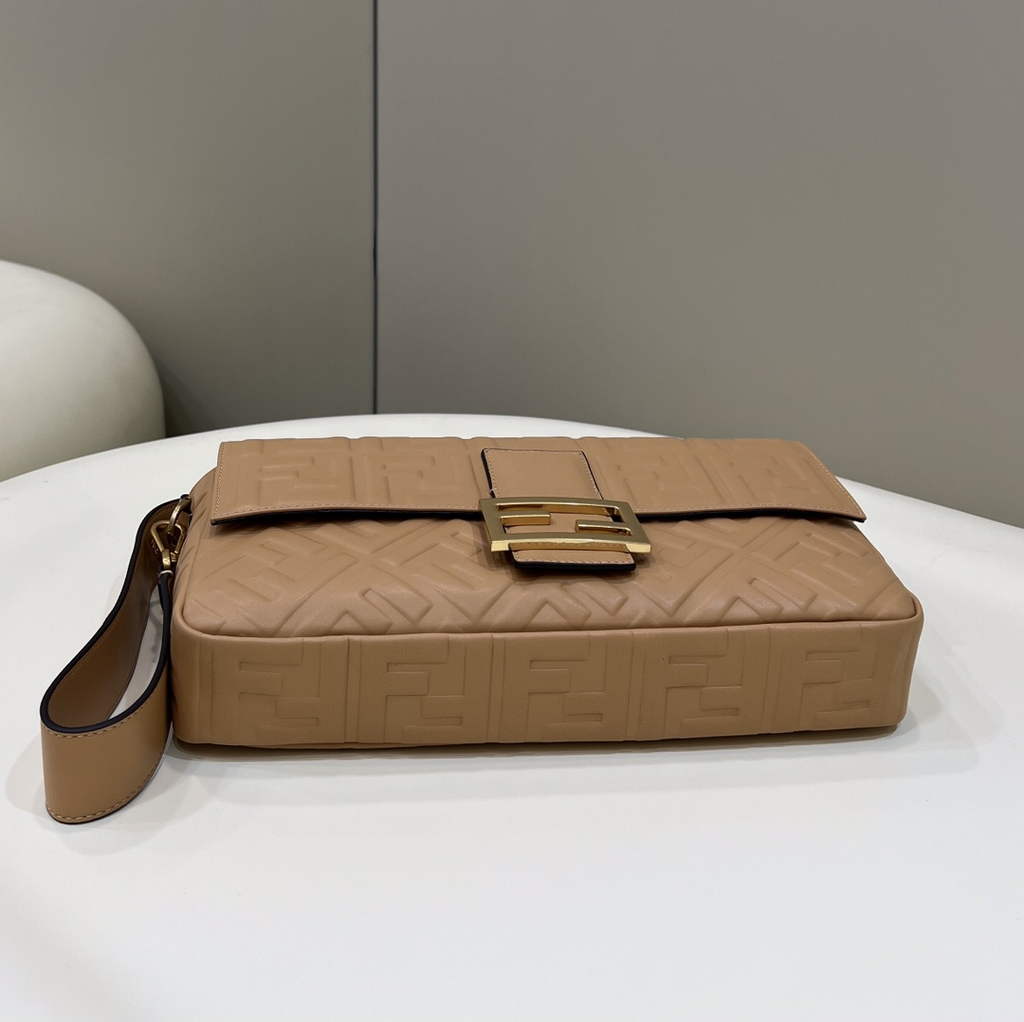 Fendi 8BR771 Baguette Large Dark Beige leather bag