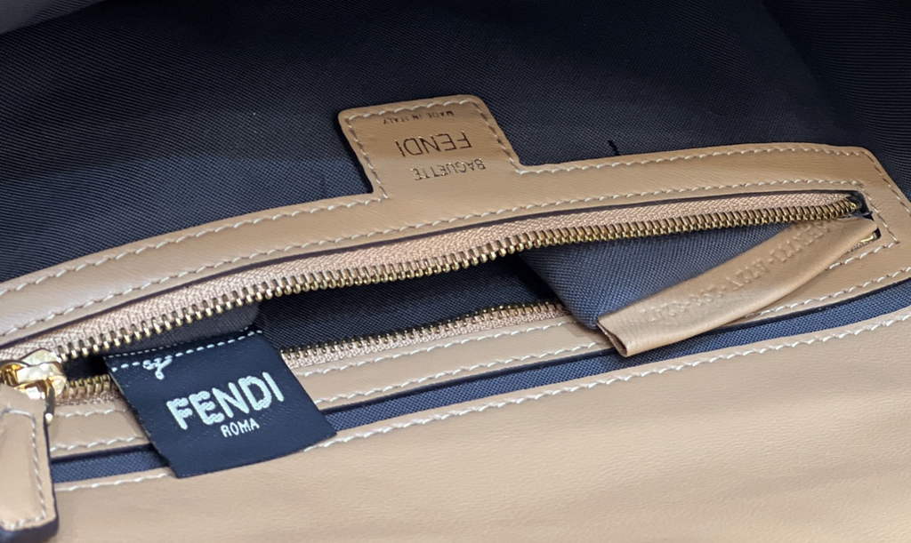 Fendi 8BR771 Baguette Large Dark Beige leather bag